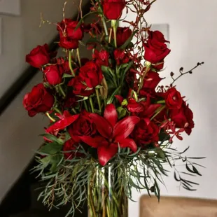 One of our tall (3') entry arrangements.