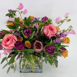 Colorful spring arrangement