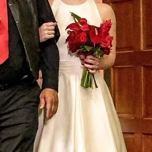 Bridal bouquet with the special red ginger flower I requested! So in love with the bouquet, thank you Maria!