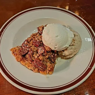 Apple pecan pie with snickerdoodle ice cream