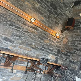 Portion of bar in dining area