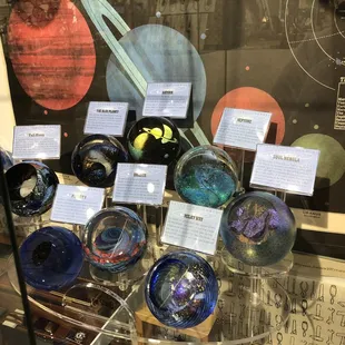 Planet themed paperweights