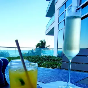 Spicy margarita and prosecco with a beautiful view