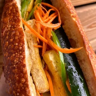 Tofu bahn mi on their criminally baguette