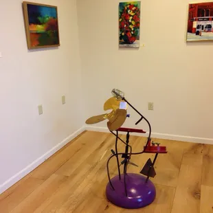 Interior of cafe with art from the Trumbull Art Gallery