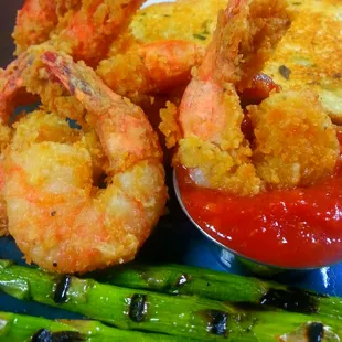 Panko rolled Jumbo Gulf Tiger shrimp. So fresh and so good in their house cocktail sauce. Nothing like this anywhere around