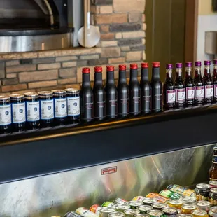 a display of various types of beverages