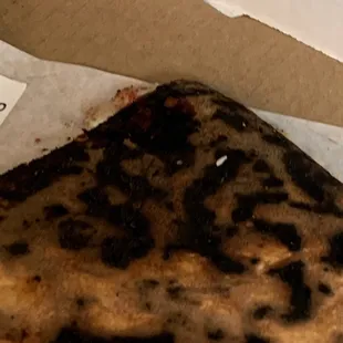 Burned pizza