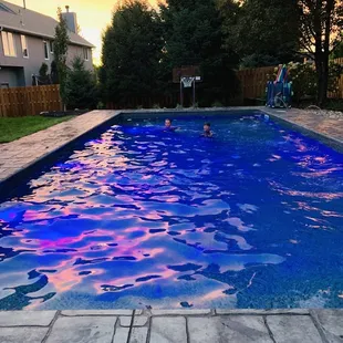 Pool with LED lighting at night!