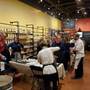 All of the cooks working on their pots