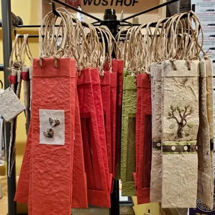 Gift bags for the bottled oils and vinegars