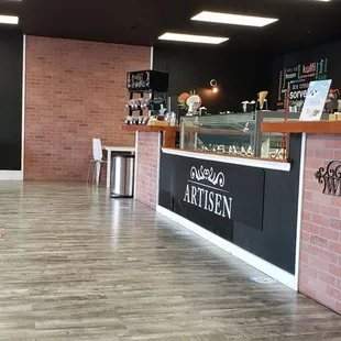 the interior of a coffee shop