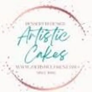 a circle with the words artistic cakes