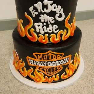 Harley Davidson 2-tier cake