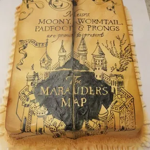 Harry Potter Marauder&apos;s Map cake