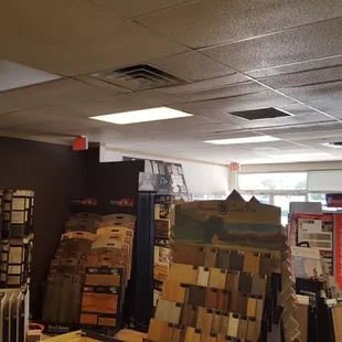 the interior of a tile shop