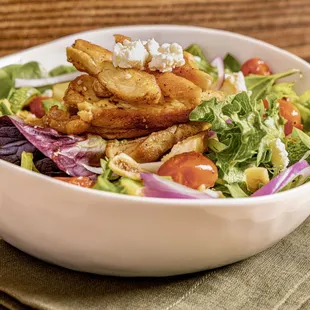 a bowl of food on a table