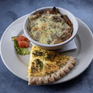 Quiche and Baked Onion Soup