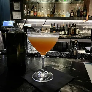 Sunset on Camelback Tequila, peach, lime, aperol