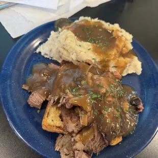 Open face brisket platter