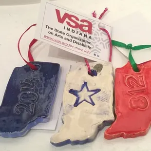 Our signature ornaments created in the Urban Artisans teen program. Some of you may know us by our former name: VSA Indiana