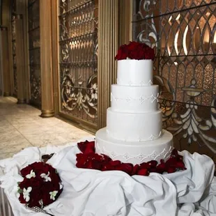 a wedding cake on a table