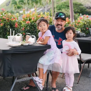 Seating area for eating local street food.