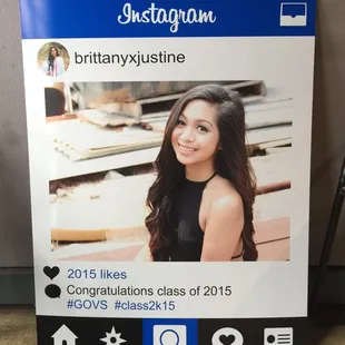 Graduation sign that was ordered there.