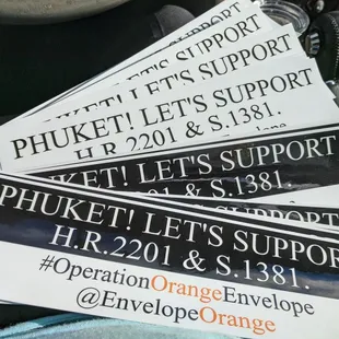 My order of glossy UV laminate bumper stickers 3&quot;x10&quot; Support Thailand Veterans stickers.