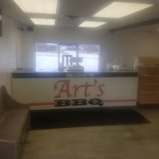 a view of the inside of a restaurant