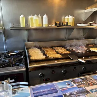 Love sitting inside and watching the chef at work!