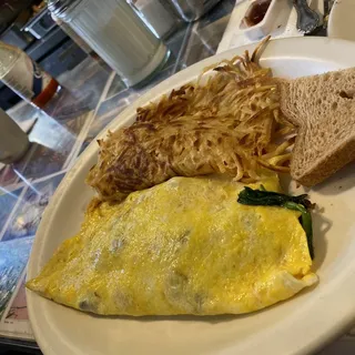 Spinach, Mushrooms, Bacon, Jack And Cheddar Cheese