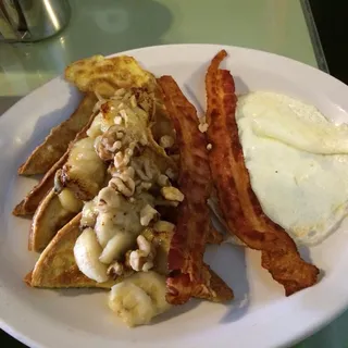 Grilled Banana French Toast (walnuts And Whipped Cream)