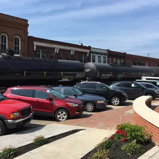 Train comes right through town