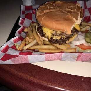 Delicious double cheeseburger