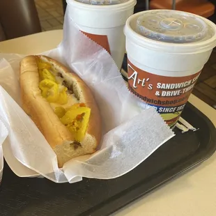 Cheesesteak with mild peppers