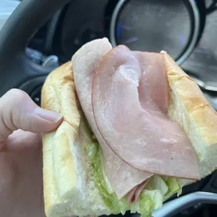 This is my $11 sandwich - missing cheese, tomatoes, and mayonnaise.