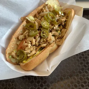 Chicken Philly with jalapeños