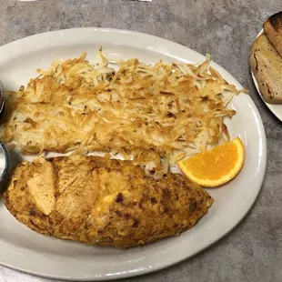 Vaquero Omelet, hash browns and rye toast