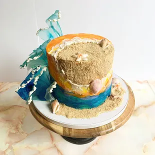 a beach themed cake