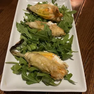 Fried Zucchini blossoms on Special menu