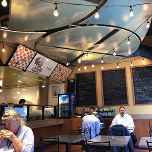 Menu boards and 1/3 of indoor seating