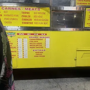 Meat selection, part of the menu
