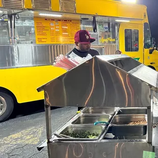 a man preparing food