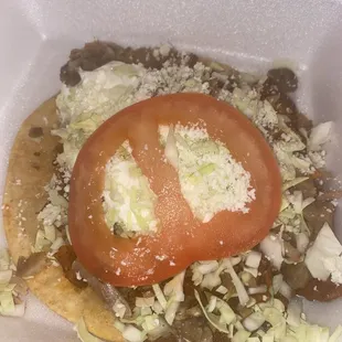 Tostada with Cabbage? Tostadas do not go with cabbage!!!!!!