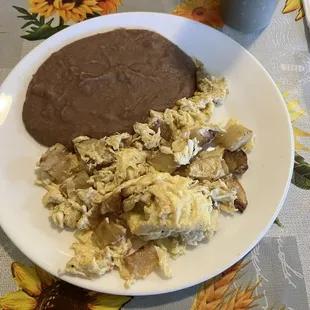 Potato &amp; egg, beans