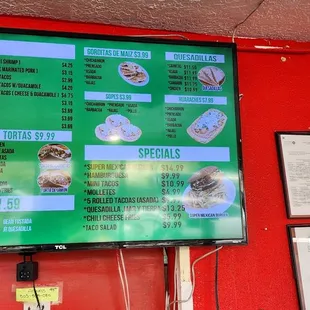 Electronic menu, no paper menus available