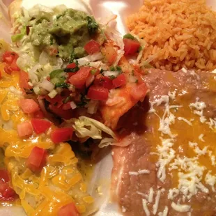 Beef taco and chicken enchilada