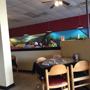 Big dining area nice murals. Prompt service