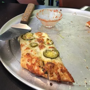 a half eaten pizza